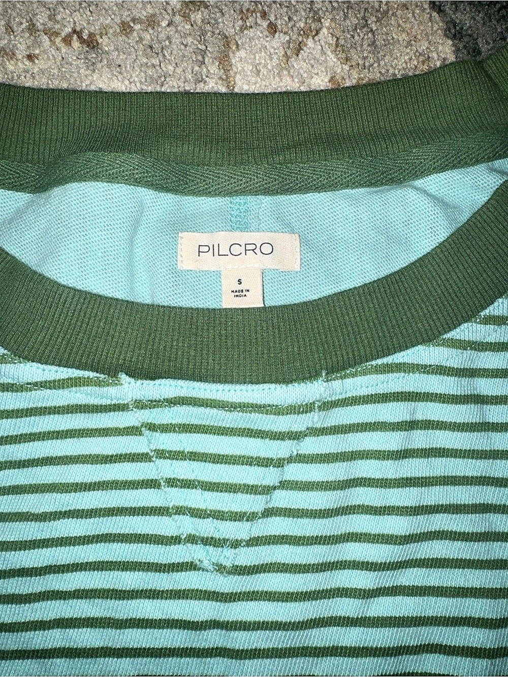 NWOT Pilcro Anthropologie Striped Long Sleeve Top in Green & White Size Small - Picture 5 of 5